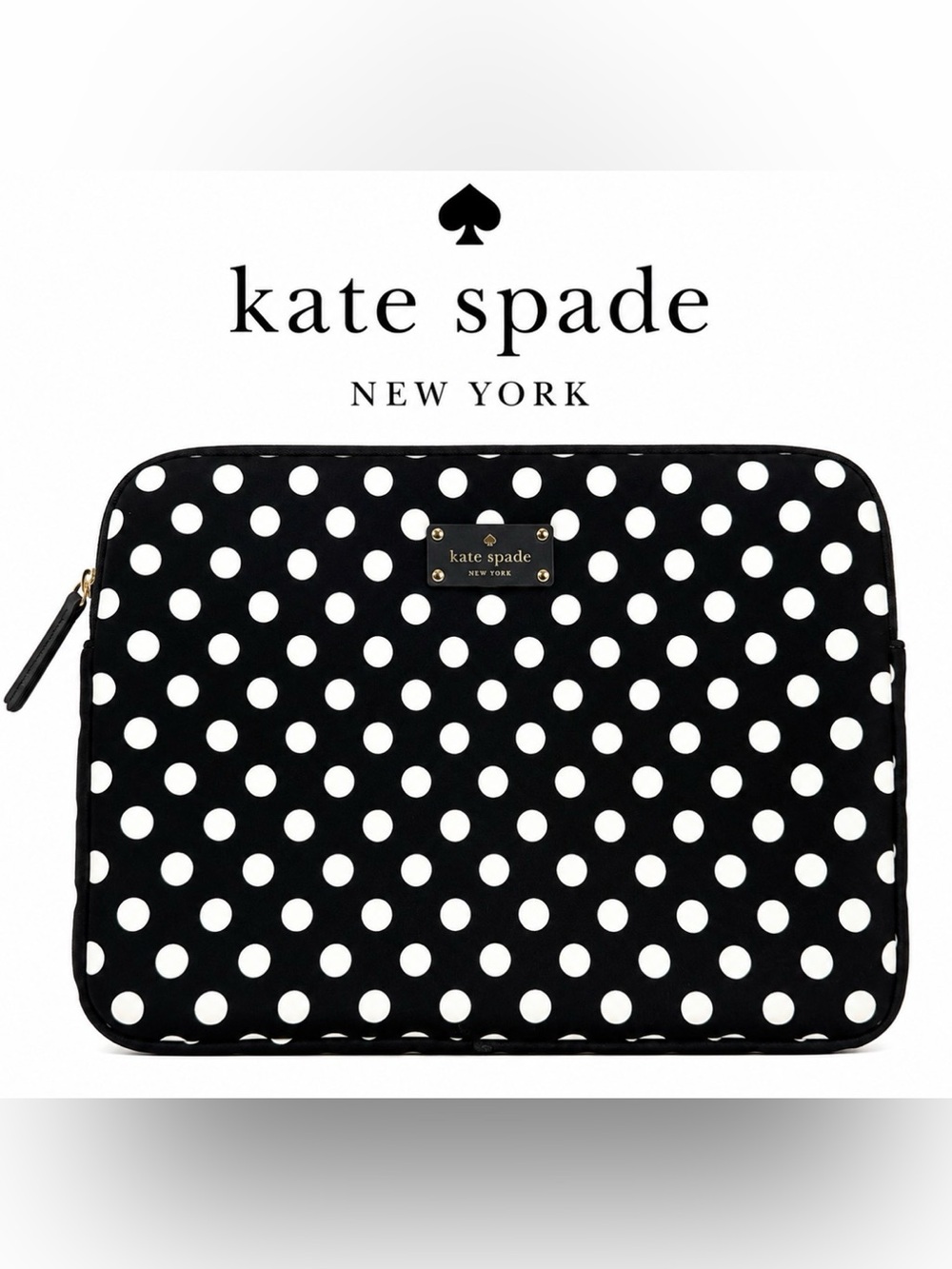 Kate Spade Polka Dot Laptop/ Tablet Sleeve in Black and White